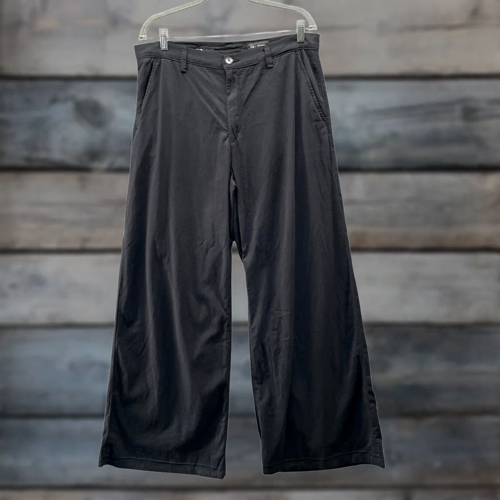 Vintage VINTAGE? No. AG Adriano Goldschmied Caden Wide Leg Twill Pants Womens 34 Black High Rise Size 24" / US 00 / IT 34 - 1 Thumbnail
