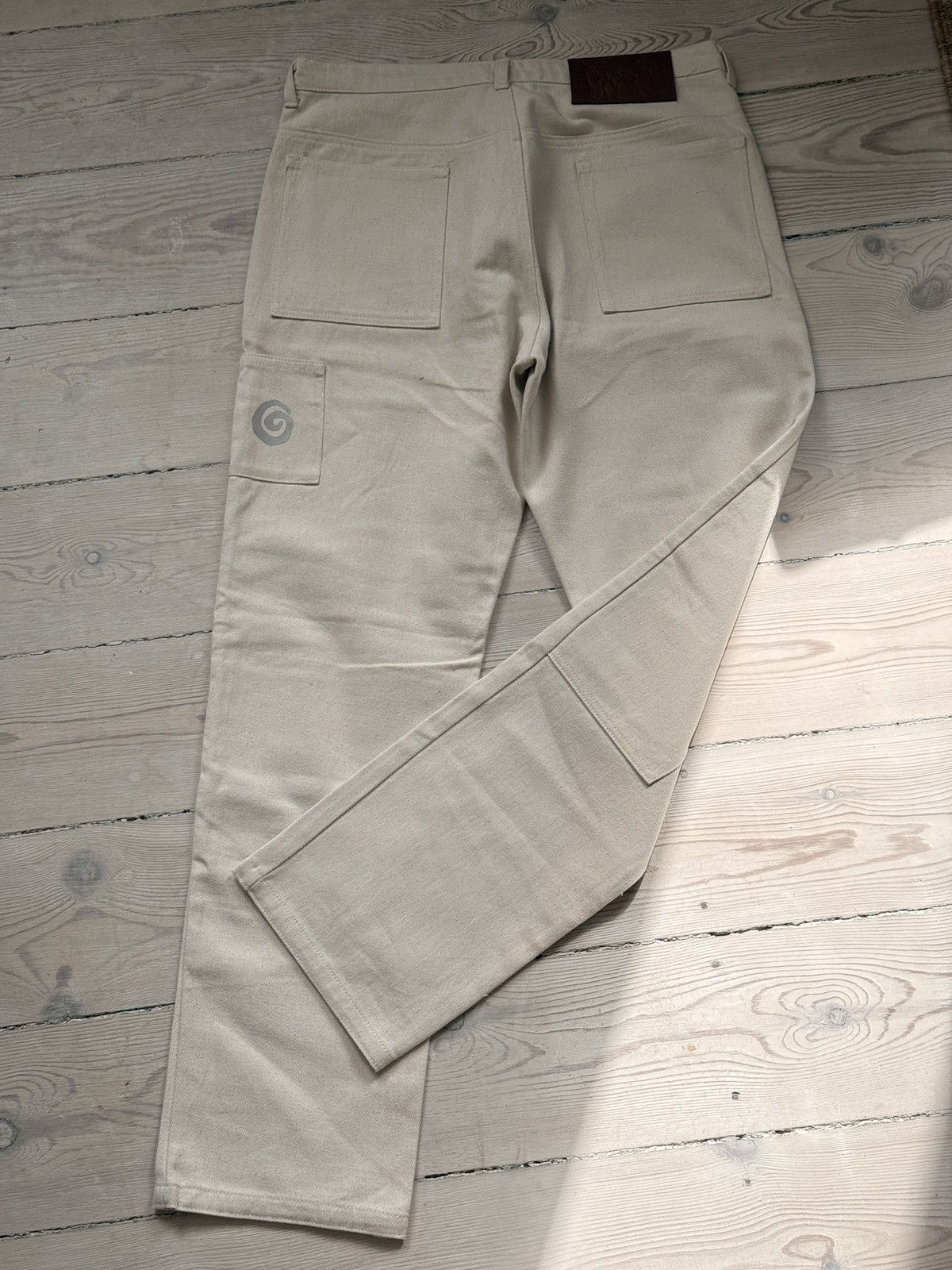 Ostrya Ostrya Ecru Double Knee Denim Trousers Size US 34 / EU 50 - 6 Thumbnail