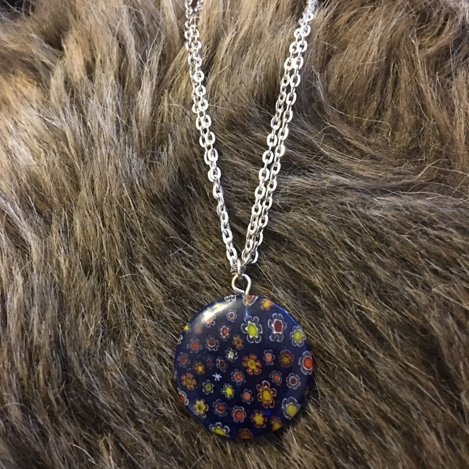 Jewelry Floral glass pendant double strand necklace Size ONE SIZE - 6 Thumbnail