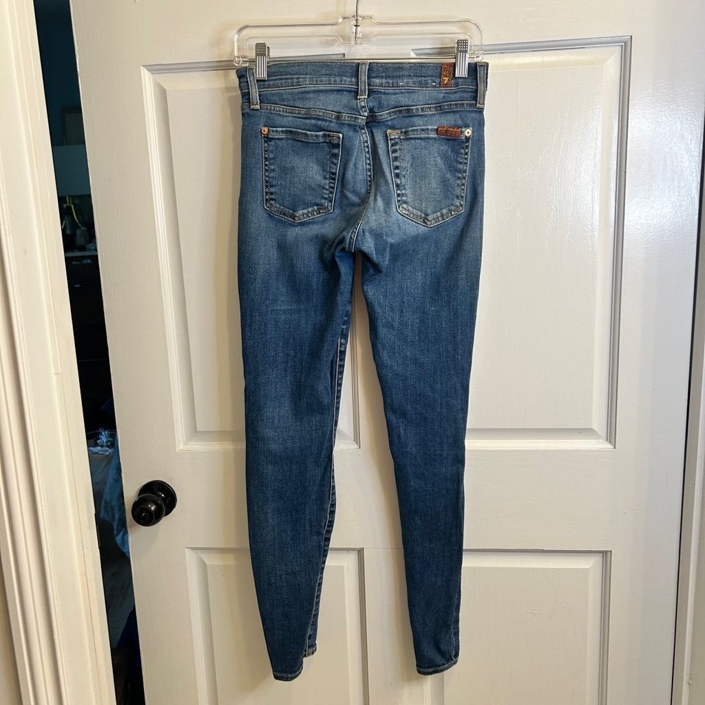 7 For All Mankind Women's 7 For All Mankind The Skinny Jeans - Size 26 Blue Size 26" / US 2 / IT 38 - 2 Thumbnail