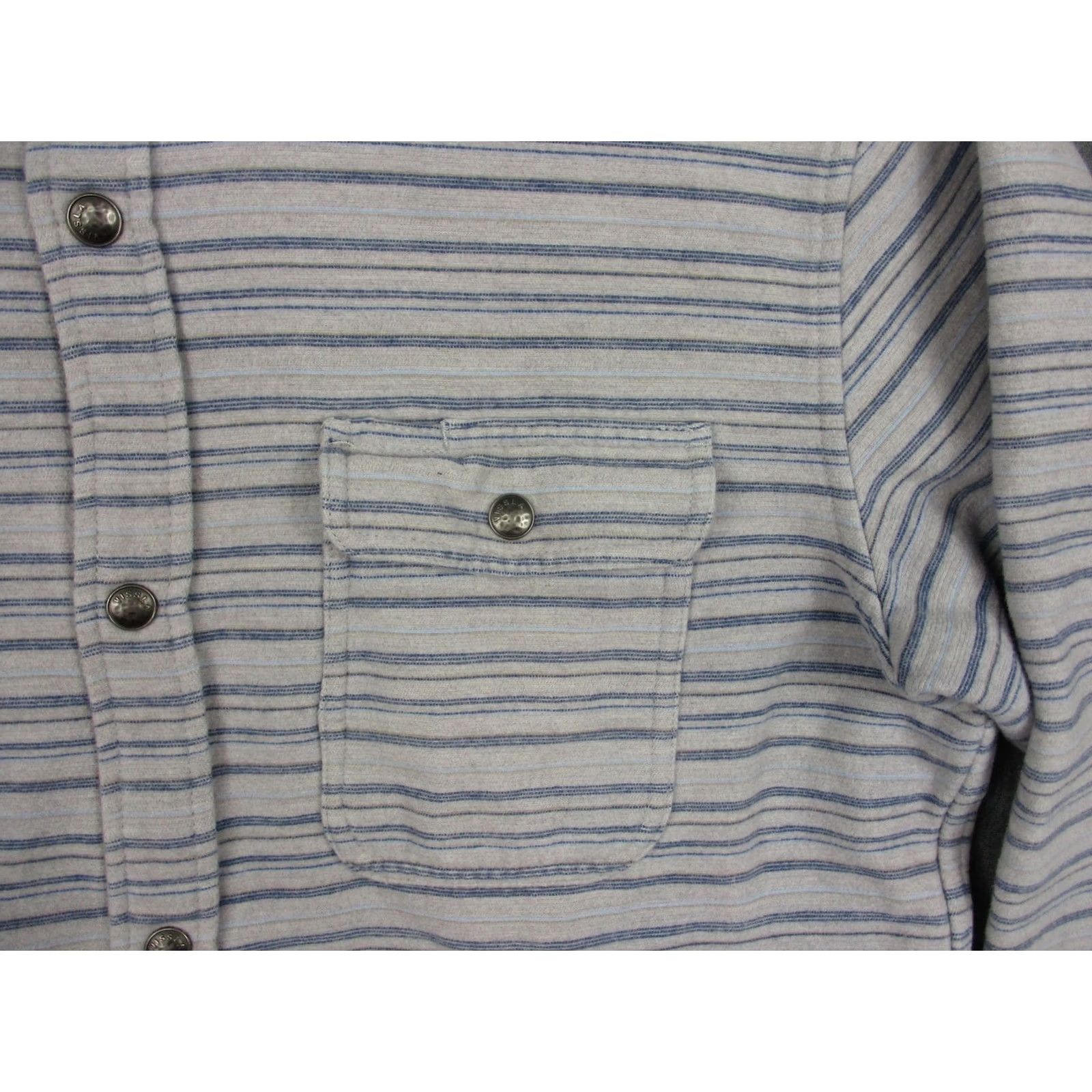 Vissla Vissla Shirt Mens XL Gray Stripe Long Sleeve Snap Button Up Casual Size US XL / EU 56 / 4 - 5 Thumbnail