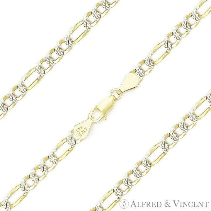 Other Figaro Pave Link 925 Sterling Silver 14k Yellow Gold-Plated Size ONE SIZE - 1 Thumbnail
