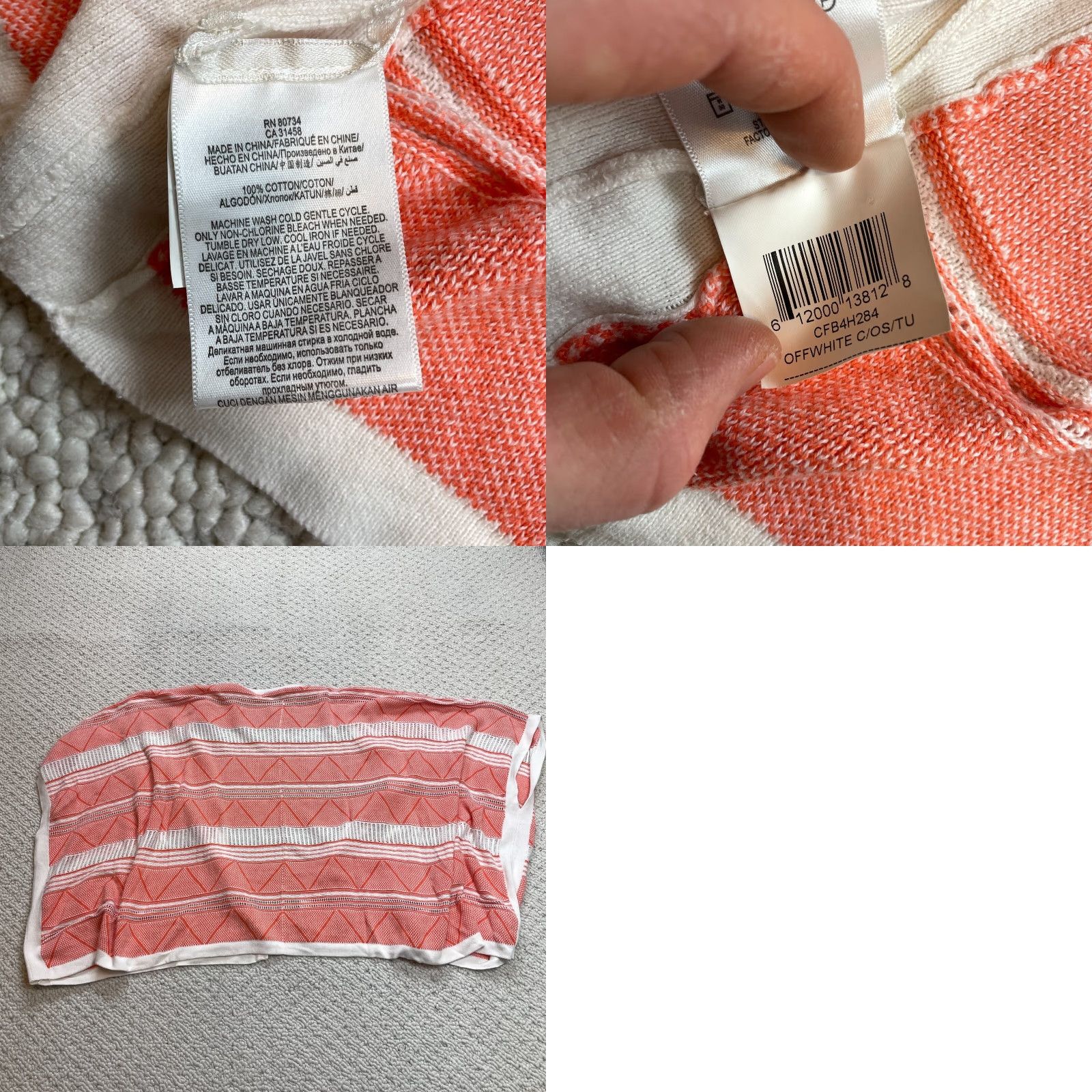 Bcbgmaxazria VINTAGE BCBGMAXAZRIA Sweater Womens One Size Light Red White Cotton Soft Size ONE SIZE - 8 Thumbnail