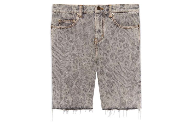Saint Laurent Paris o1la1rc1a0825 638547 Raw-Edge Shorts in leopard Size US 30 / EU 46 - 1 Thumbnail