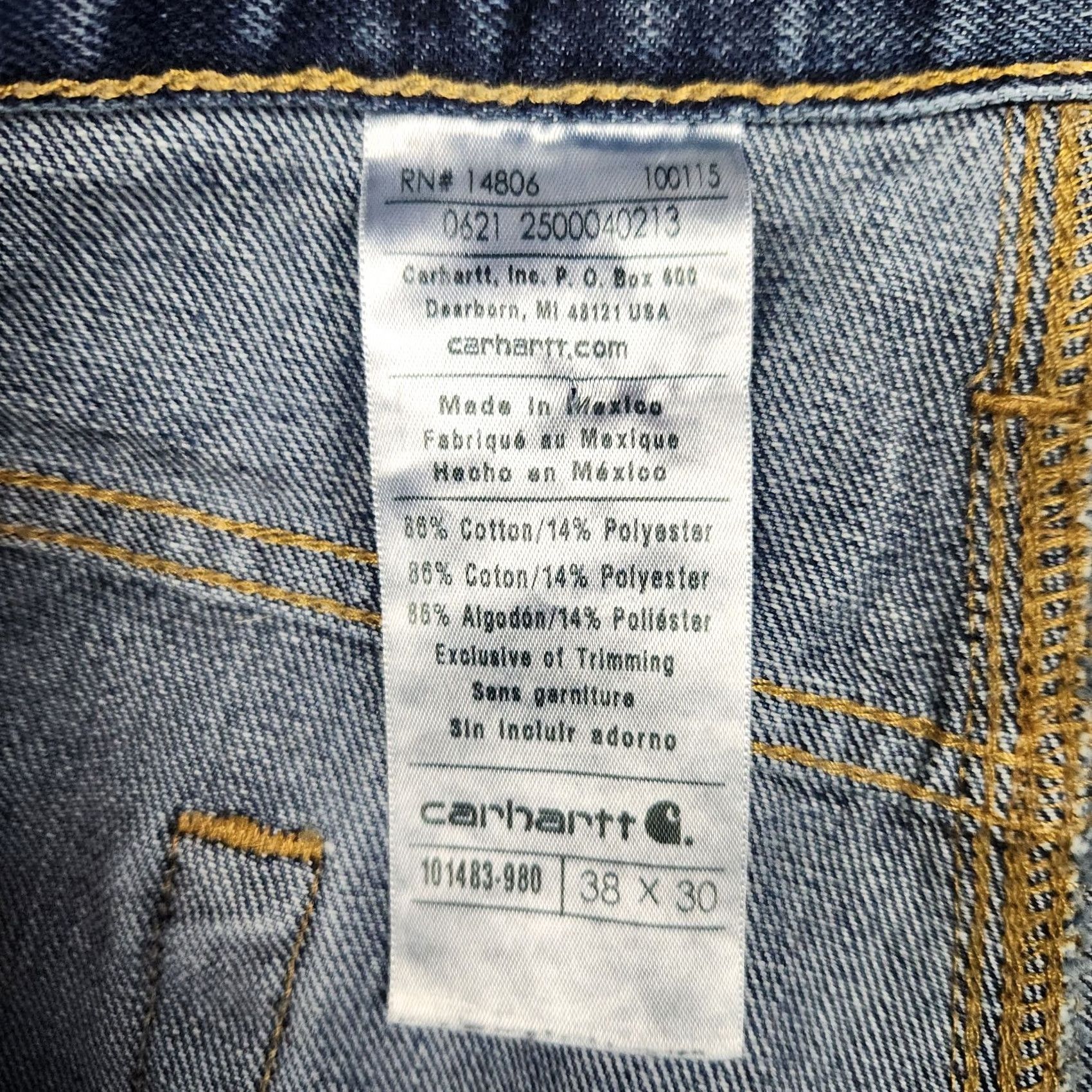 Carhartt Carhartt Jeans Mens 38x30 Relaxed Fit Medium Wash Blue Denim 101483-980 B110 Size US 40 / EU 56 - 3 Thumbnail