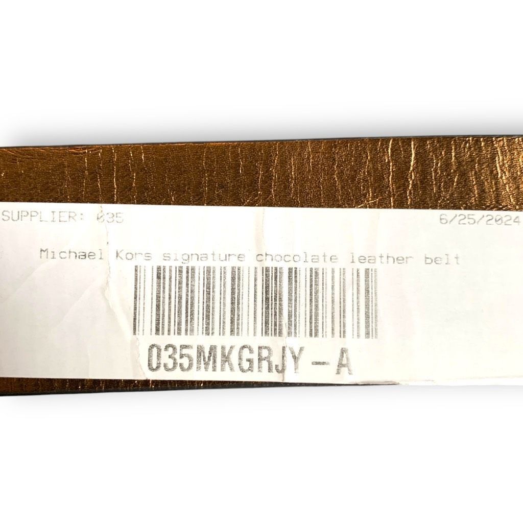 Michael Kors Michael Michael Kors Chocolate Logo Belt Statement MK Buckle Size ONE SIZE - 7 Thumbnail