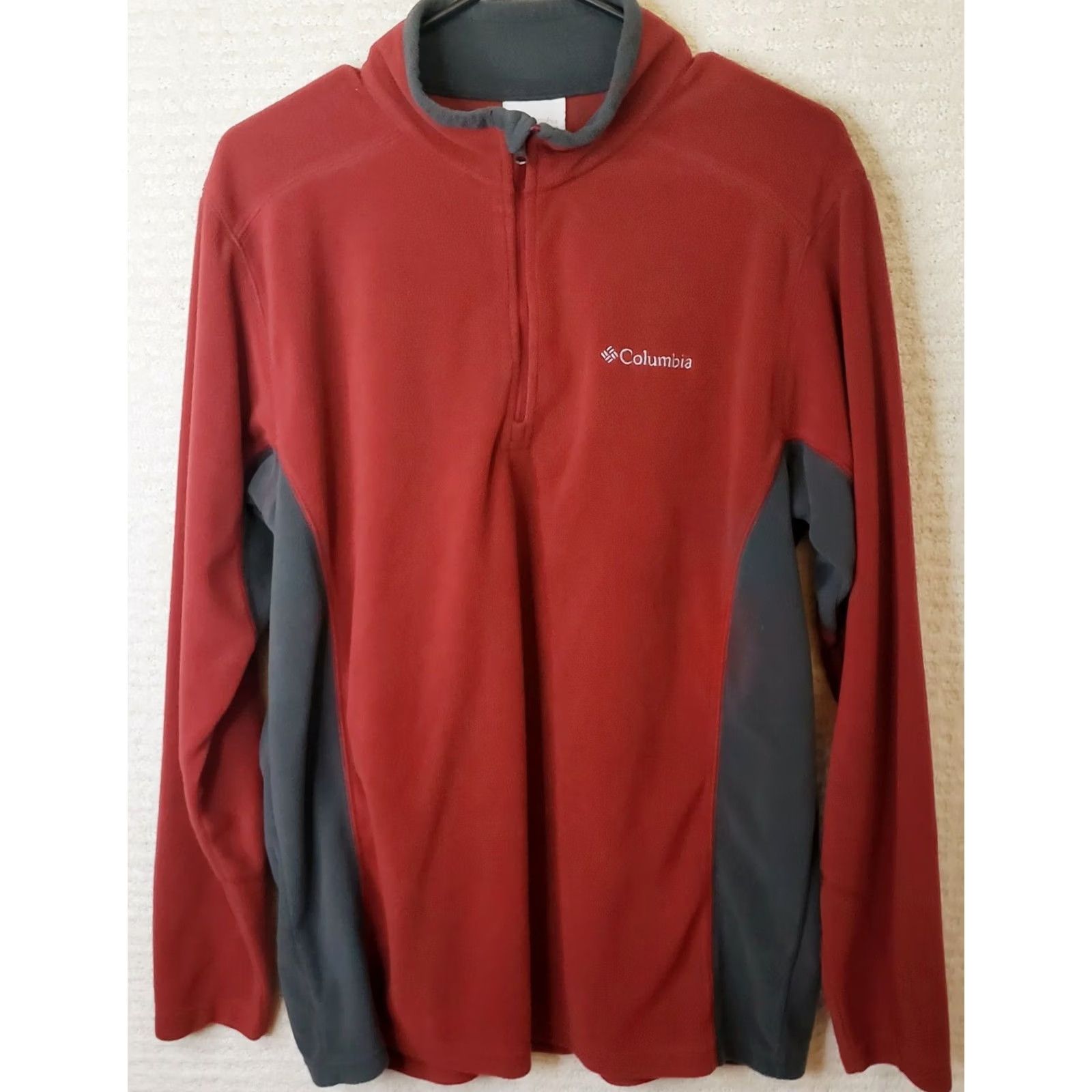 Vintage COLUMBIA SPORTSWEAR Jacket Pullover 1/4 Zip Red Fleece Men M Size Regular Jacket Mens Red 1/4 Zip Pullover 100% Polyester Solid Style Size US M / EU 48-50 / 2 - 2 Thumbnail