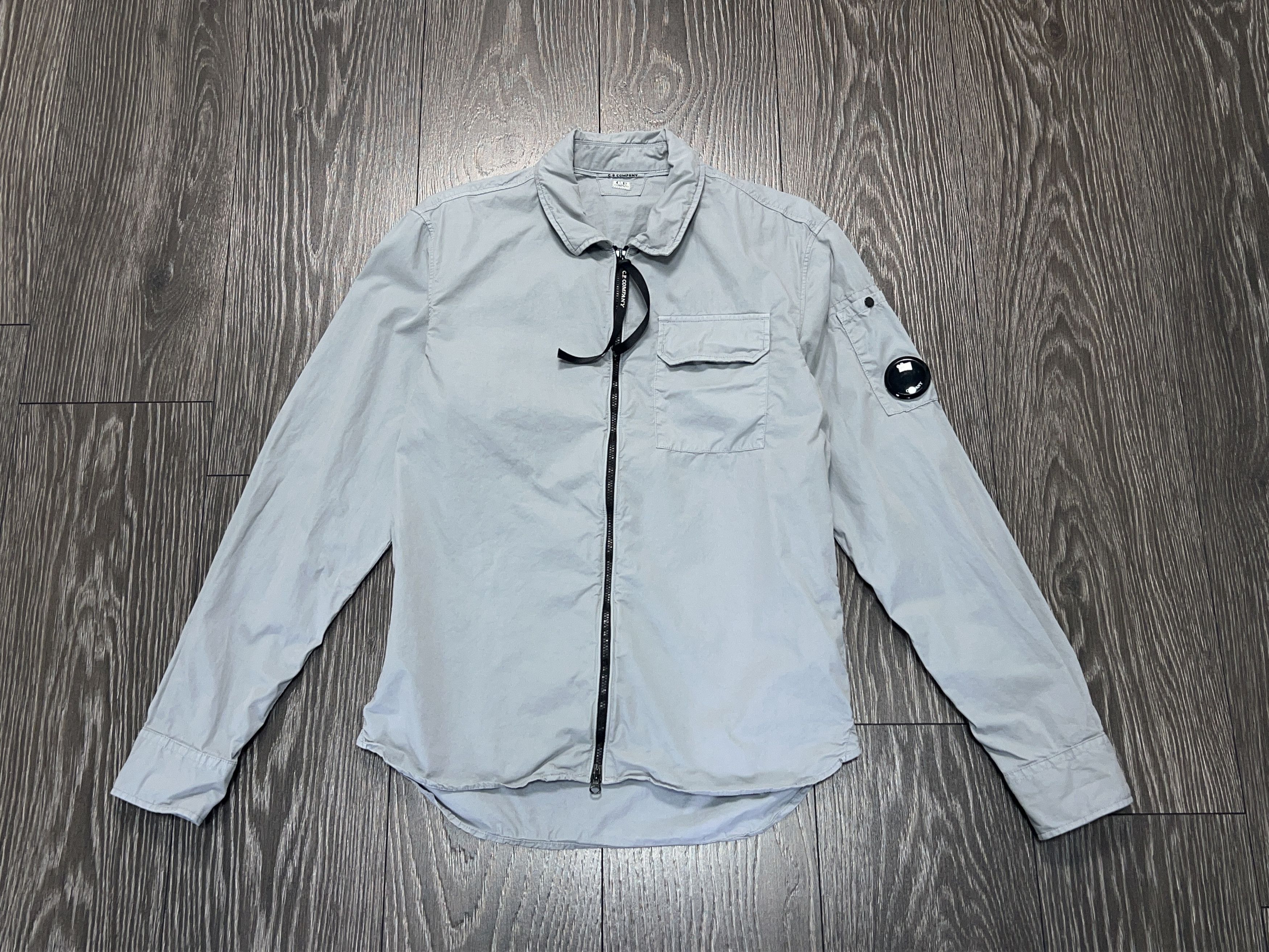 C.P. Company Mens Gabardine Overshirt Zip Shirt Light Grey Cotton Size S Size US S / EU 44-46 / 1 - 1 Thumbnail
