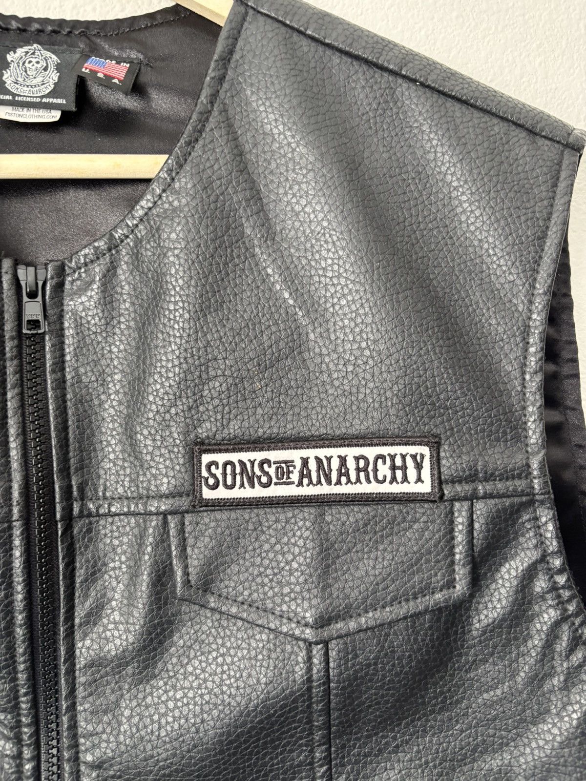 Vintage Vintage RARE SONS OF ANARCHY BLACK FAUX LEATHER VEST Size US L / EU 52-54 / 3 - 5 Thumbnail