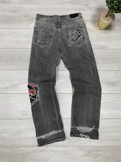 Vintage VIBE distressed baggy skate jeans Size US 34 / EU 50 - 7 Thumbnail