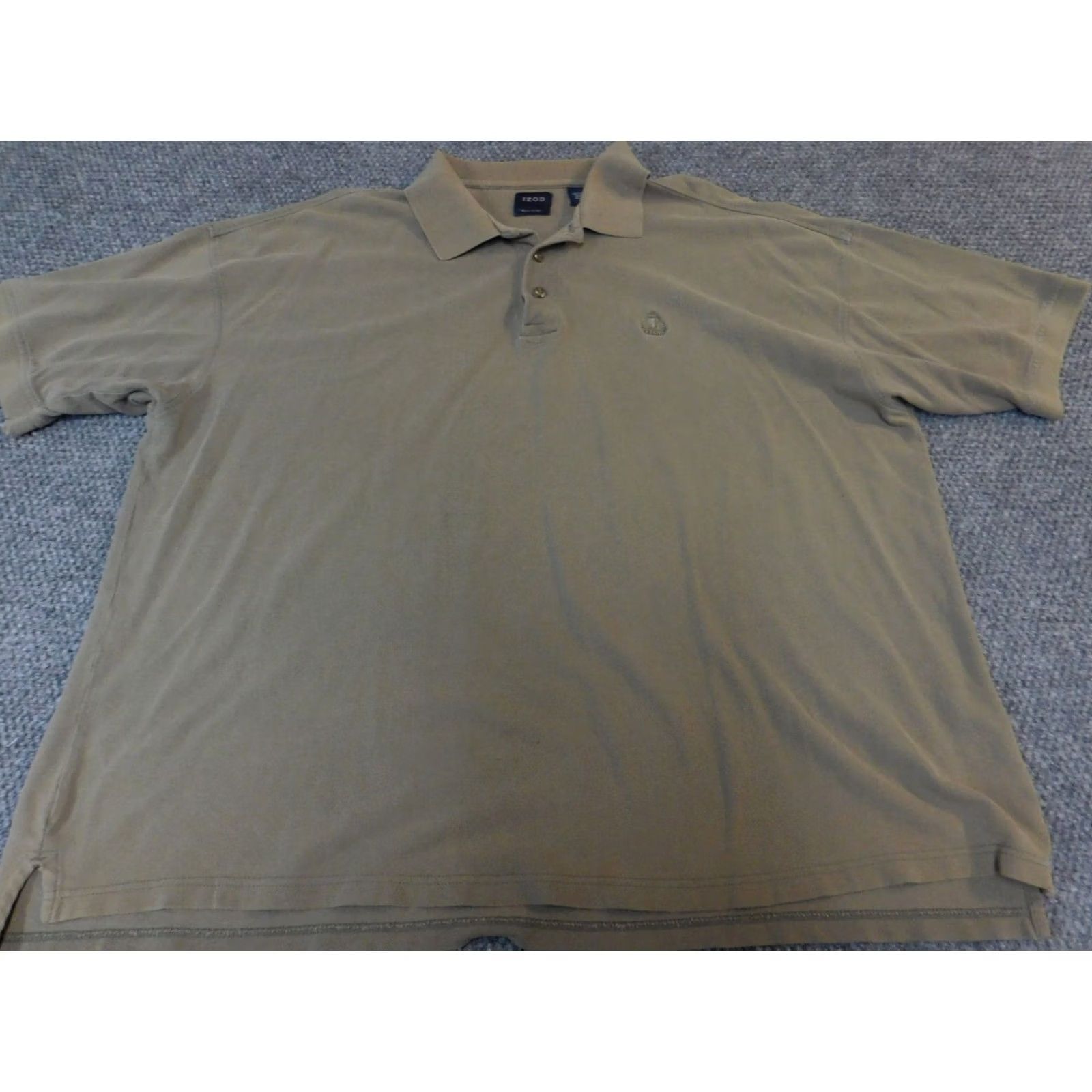 Izod IZOD Polo Shirt Mens Big 2X Gray Cotton Knit Short Sleeve Collared Classic Golf Stretch Size US XXL / EU 58 / 5 - 2 Thumbnail