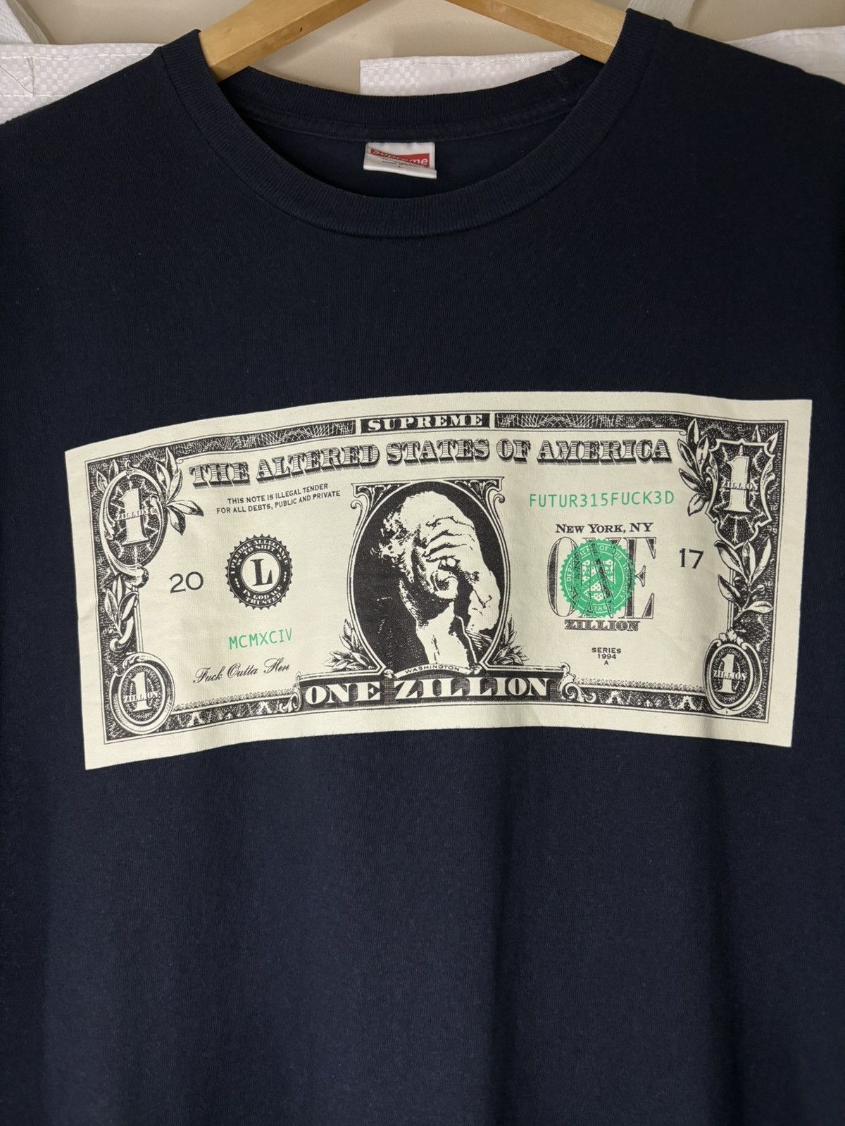 Supreme Supreme Dollar Tee Navy FW17 Size US L / EU 52-54 / 3 - 2 Thumbnail