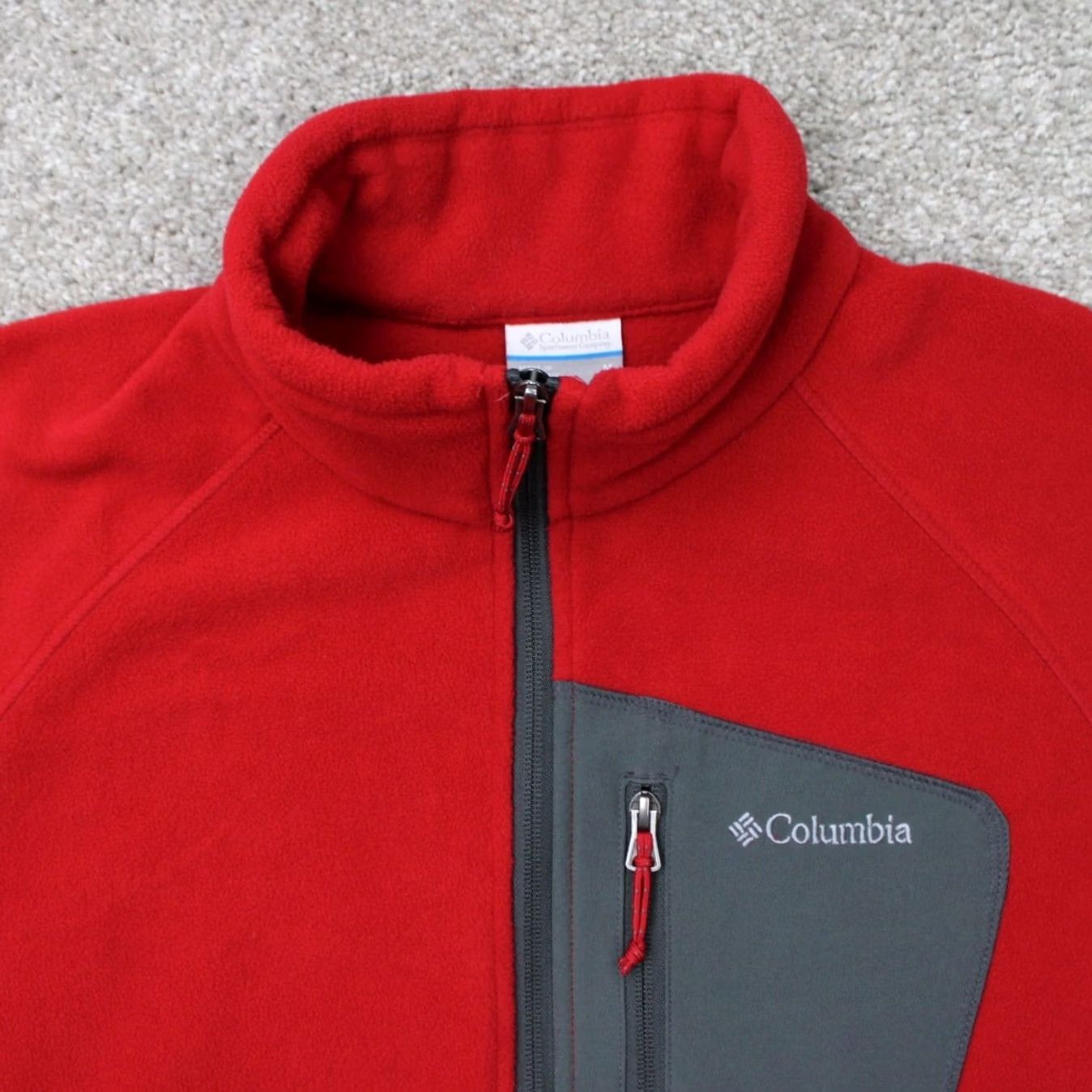 Vintage Columbia Sweatshirt Men Medium Red Full Zip Fleece Polyester L/S Outdoor Sweater Size US M / EU 48-50 / 2 - 5 Thumbnail