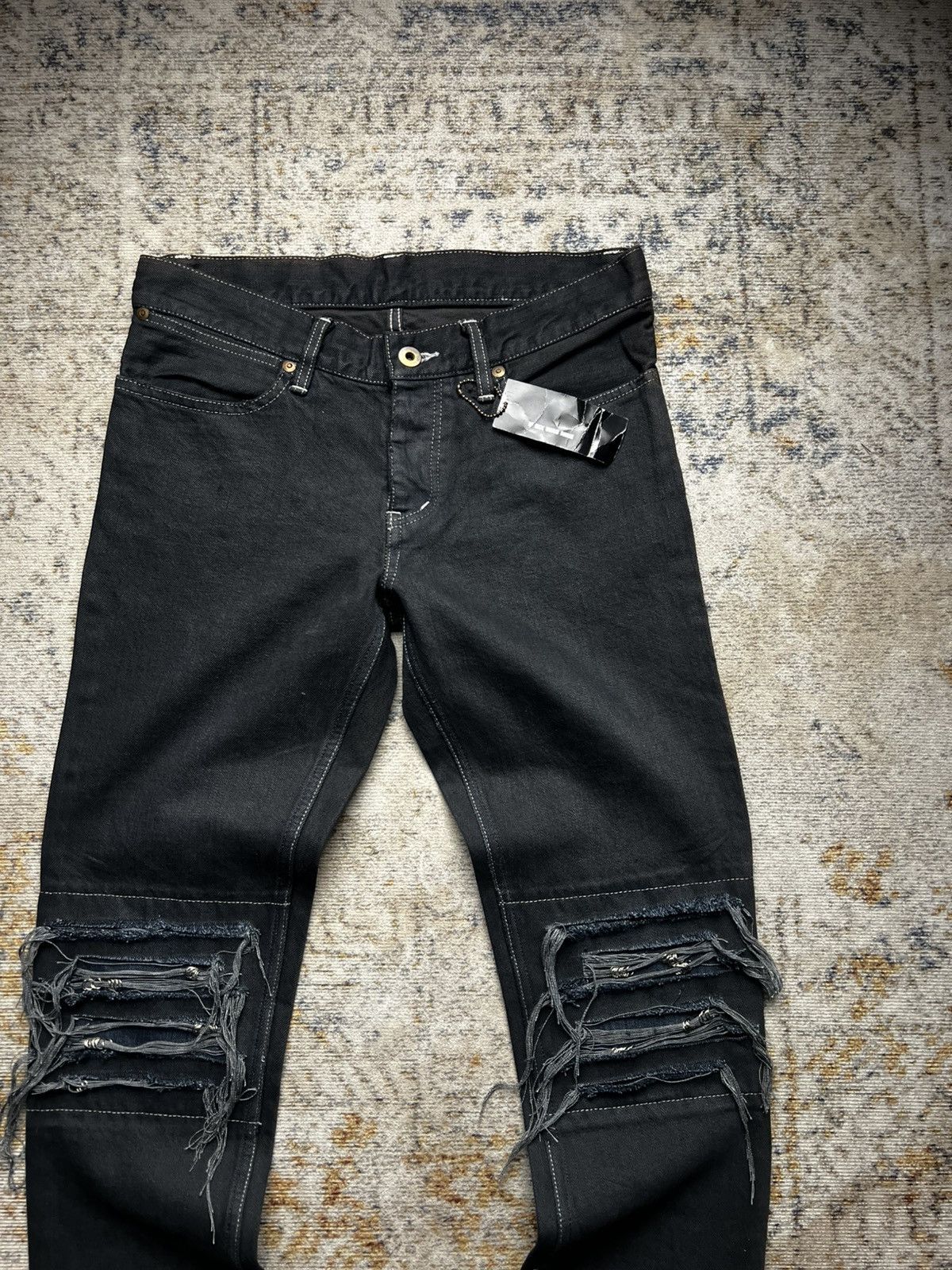If Six Was Nine If Six Was Nine Mud Max Flared Distressed Denim Size US 29 - 3 Thumbnail