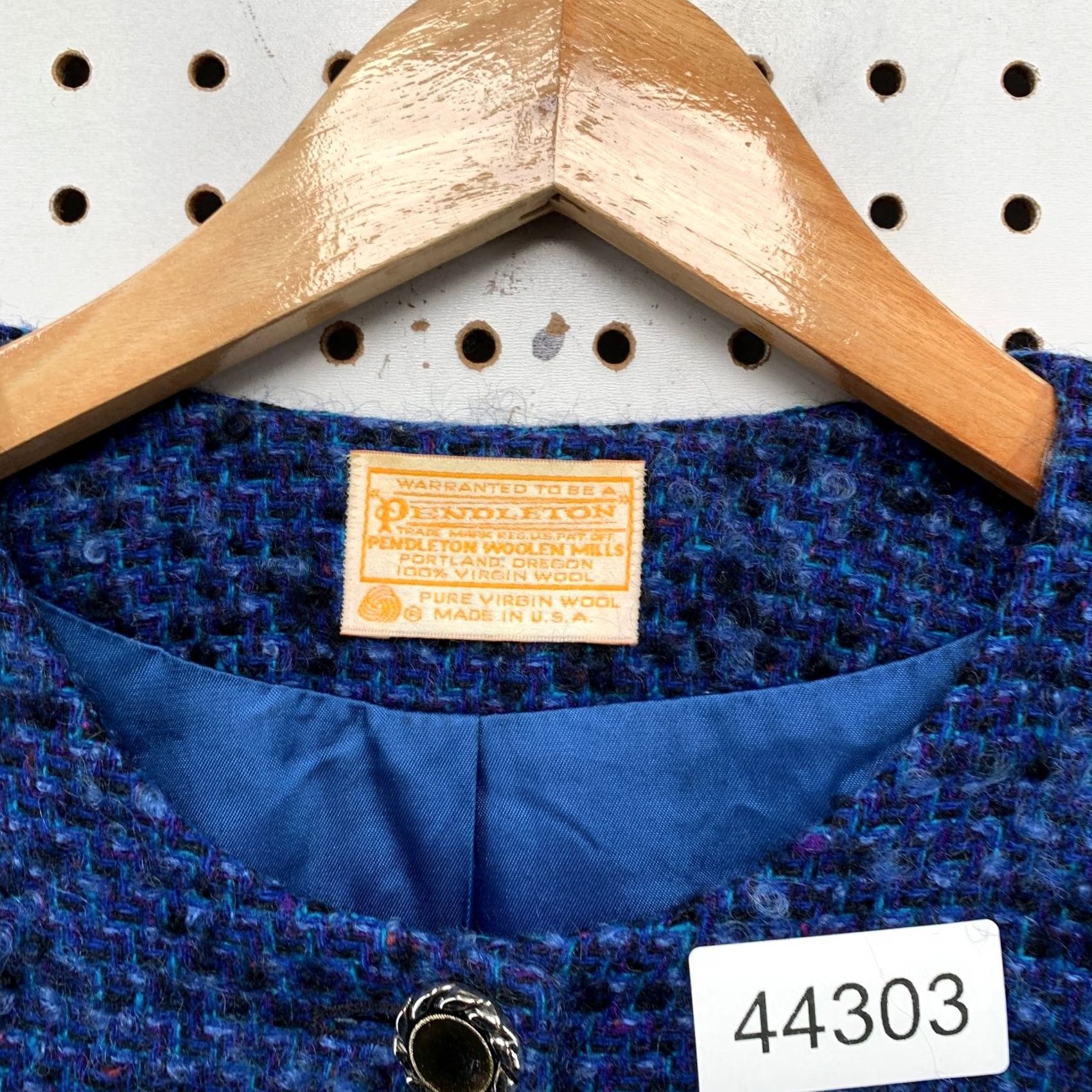 Pendleton VINTAGE Pendleton Wool Tweed Jacket Womens Size 14 Blue Made Usa Size XL / US 12-14 / IT 48-50 - 4 Thumbnail