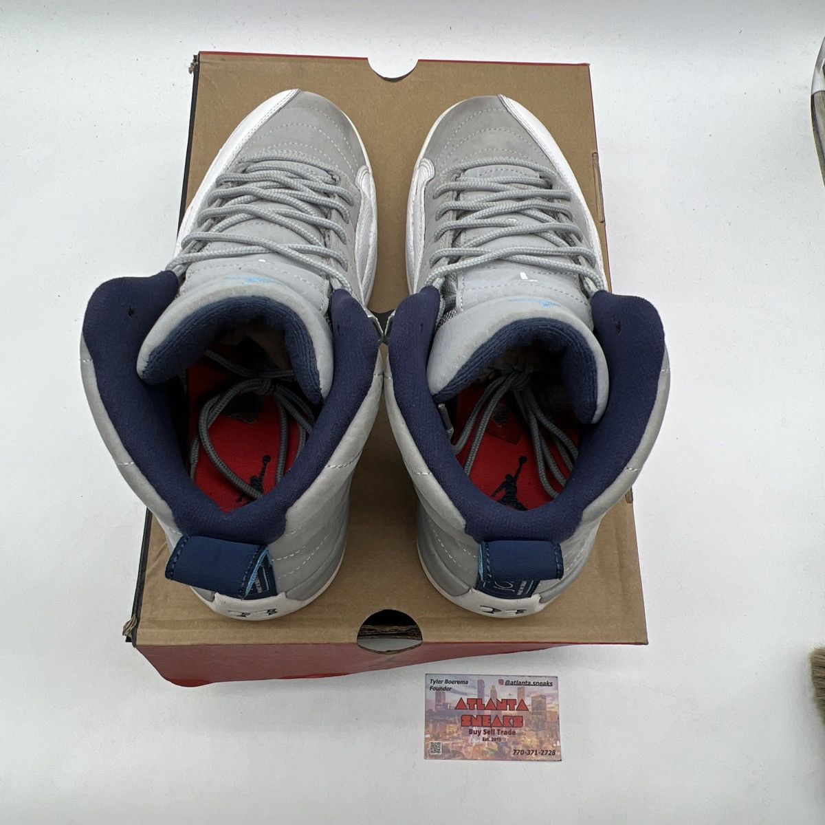 Jordan Brand Air Jordan 12 grey university blue Size US 8.5 / EU 41-42 - 7 Thumbnail