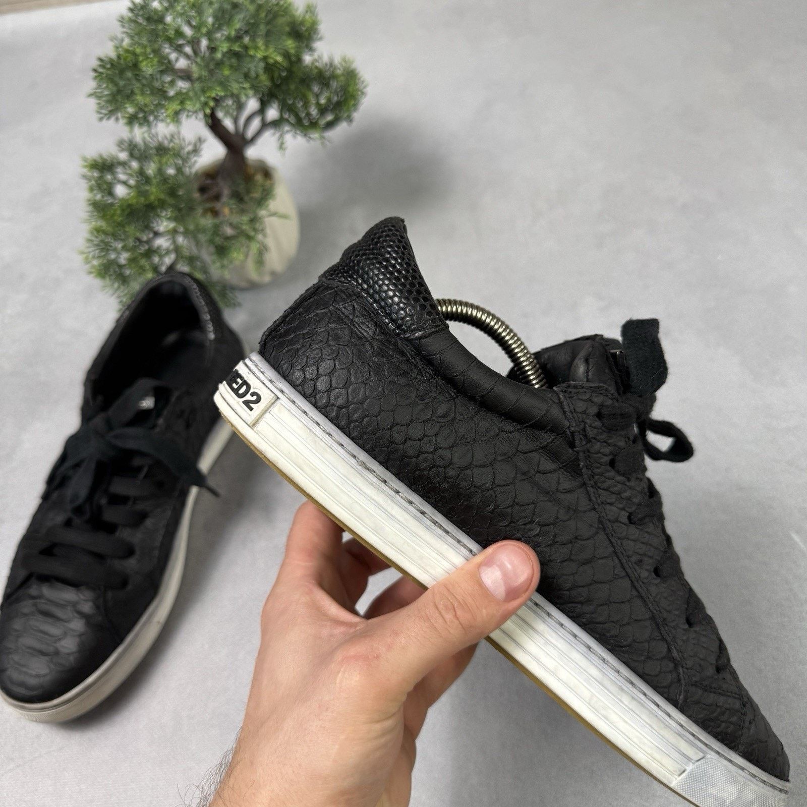 Dsquared2 DSQUARED2 Python Textured Sneakers Black Tennis Size 40 US 7 Size US 7 / EU 40 - 16 Thumbnail