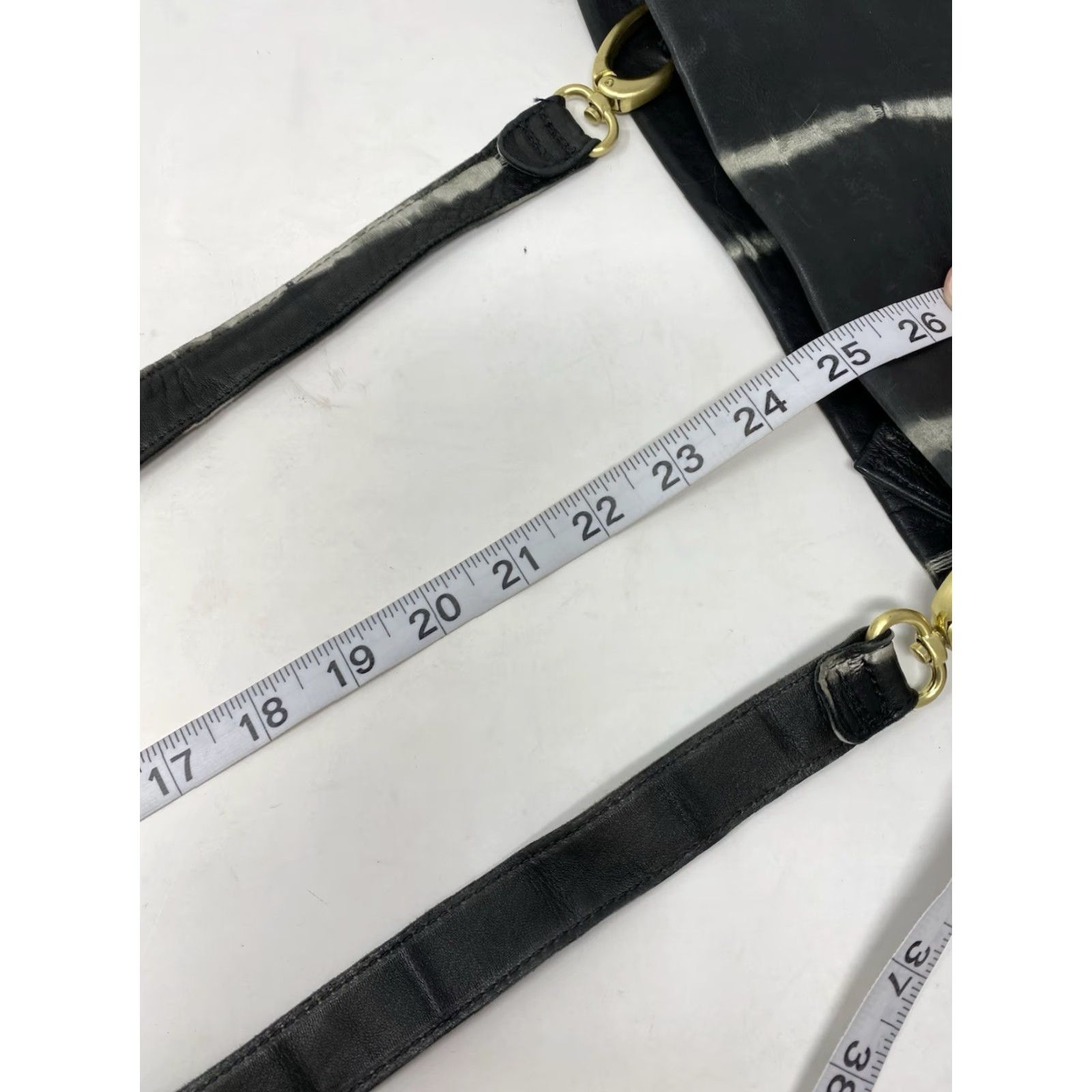 Vintage Sseko Crossbody Leather Bag Black Tie Dye Top Zip Hippie Boho Removable Strap Medium Women Casual 90s Crossbody Adjustable Strap Leather Exterior Size M / US 6-8 / IT 42-44 - 6 Thumbnail