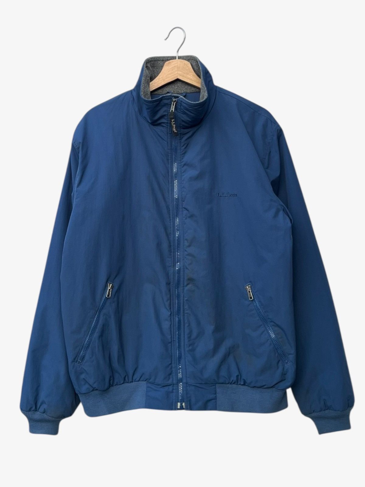 L.L. Bean L.L.Bean Blue Nylon Fleece Lined Warm-up Jacket Size US M / EU 48-50 / 2 - 2 Thumbnail
