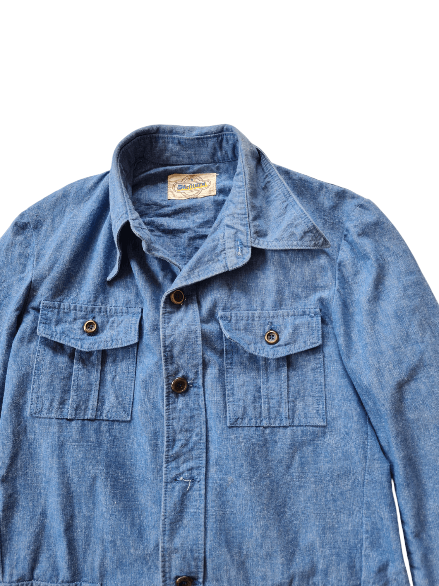 Vintage McQueen Blue Jacket Button Up Size US L / EU 52-54 / 3 - 4 Thumbnail