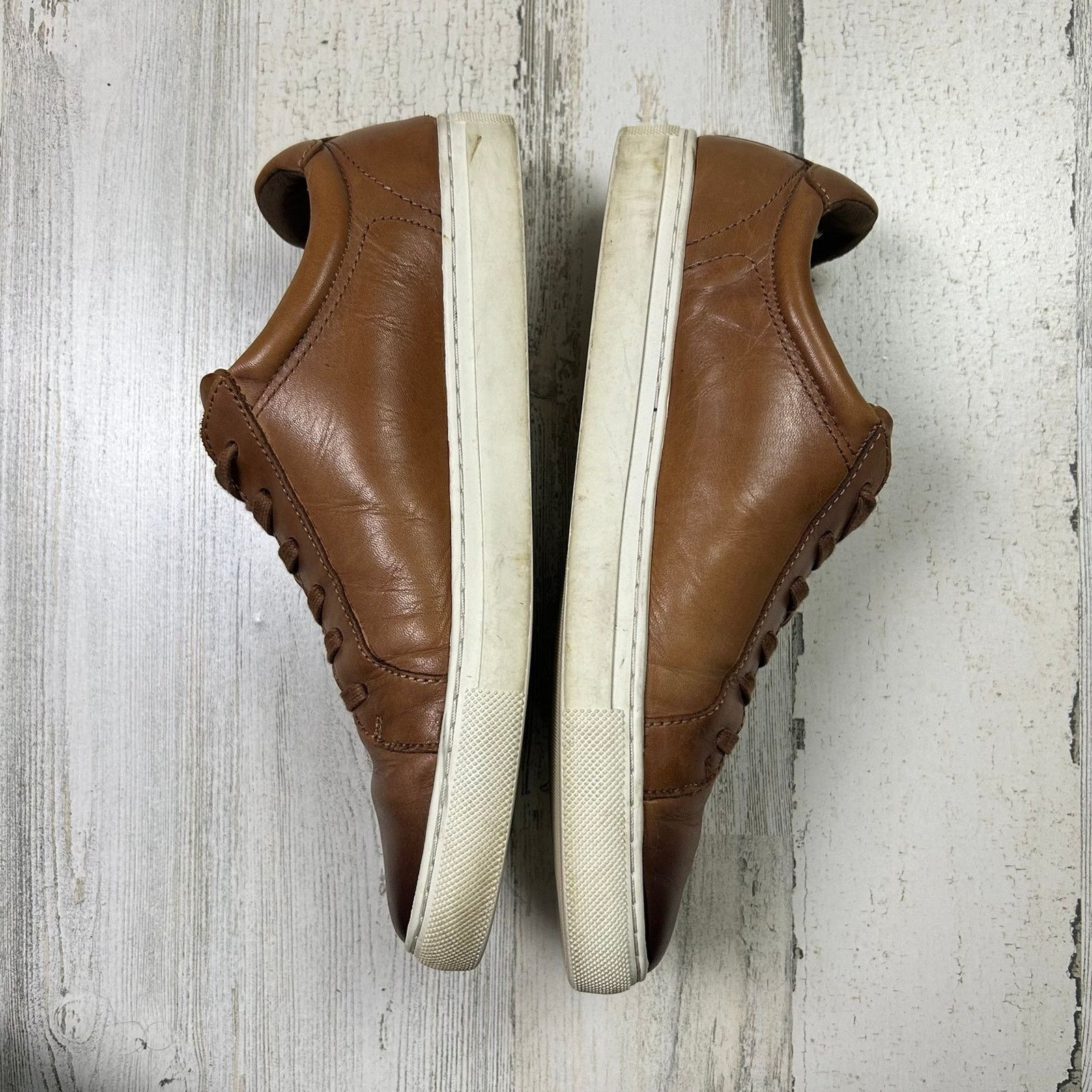Other Dunross & Sons Brown Leather Sneakers 141242 Harvey Shoes Size US 8 / EU 41 - 3 Thumbnail