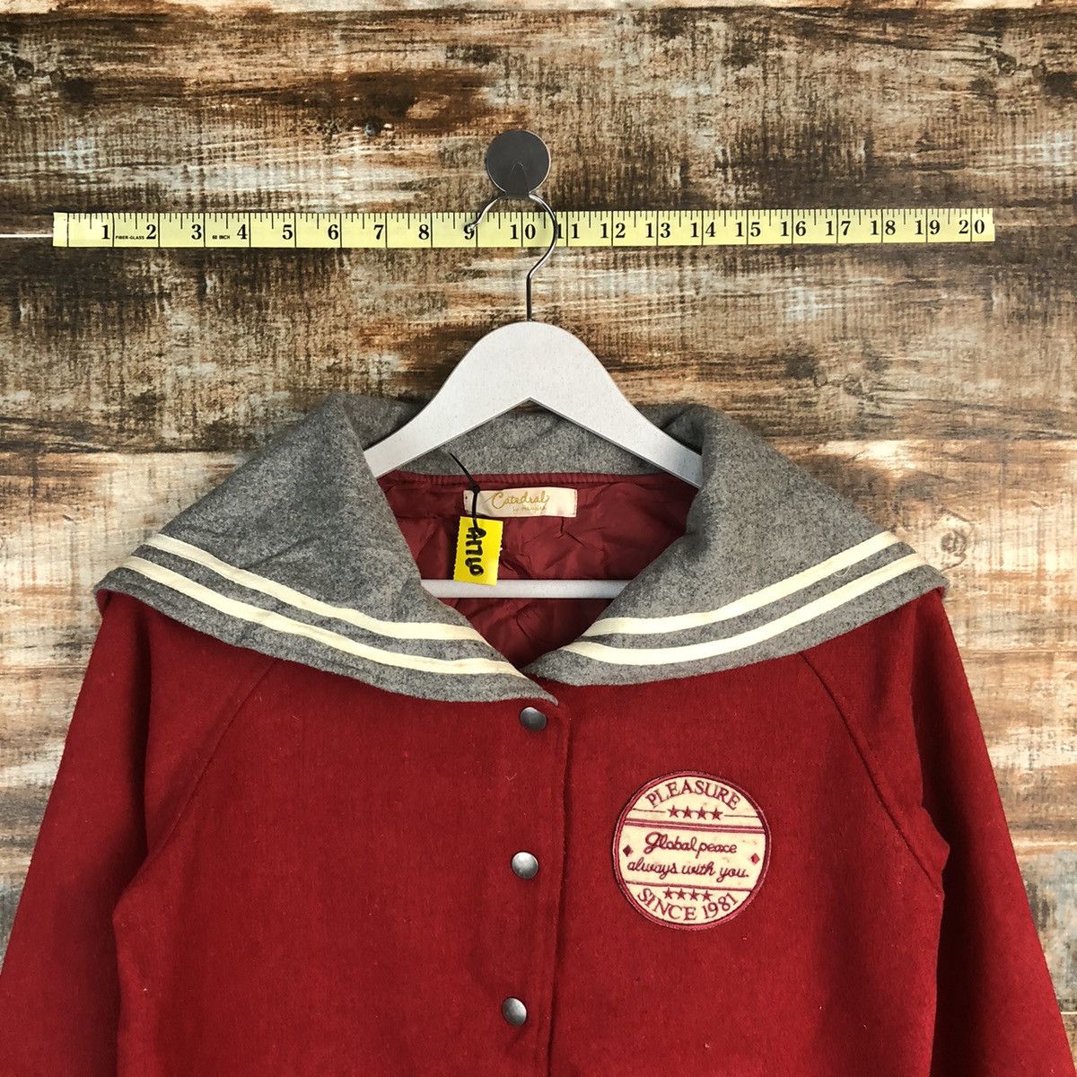 Japanese Brand Cate D Lard Red Bombers varsity Jacket #A1760 Size S / US 4 / IT 40 - 4 Thumbnail