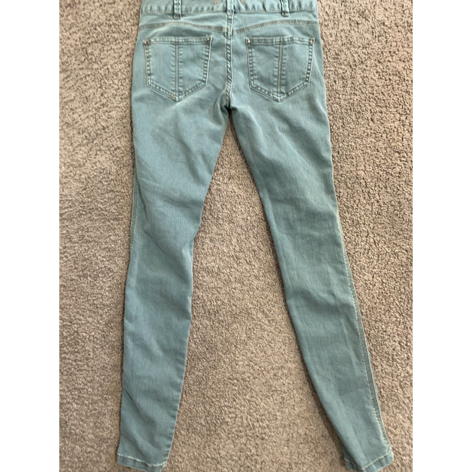 Free People Free People Jeans 25 X 31 Womens Skinny Mid Rise Stretch Cotton Denim Green Slim Stretch Cropped Jeans Womens Size 42" / US 20 - 4 Thumbnail