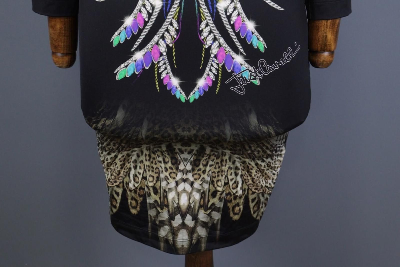 Just Cavalli Just Cavalli Black V-Neck Art Animals Knee Dress Size 40 Size M / US 6-8 / IT 42-44 - 5 Thumbnail