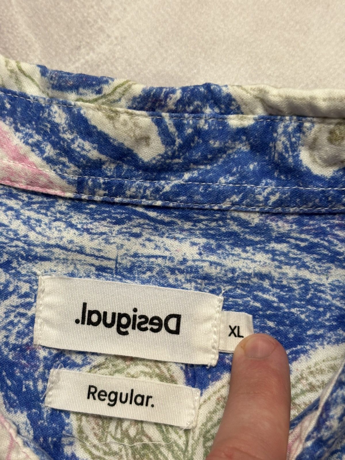 Desigual Desigual Abstract Art Floral Blue Shirt Long Sleeve Mens XL Size US XL / EU 56 / 4 - 9 Thumbnail