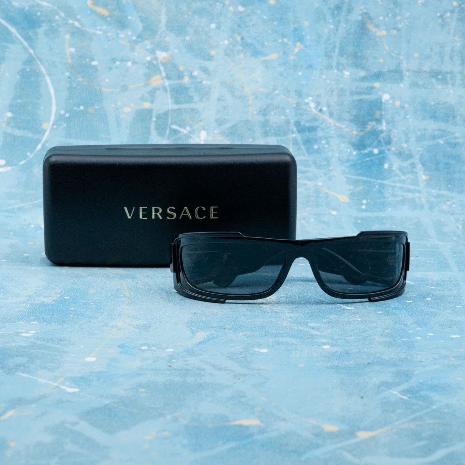 Versace Versace black medusa logo oversized shield sunglasses Size ONE SIZE - 7 Thumbnail