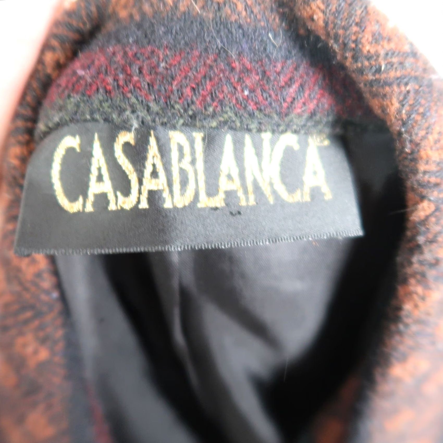 Casablanca VINTAGE Casablanca Blazer Jacket Geometric Wool 10 Womens Brown Blue Pattern 80s 90s Bohemian Fall Winter Button Closure Size L / US 10 / IT 46 - 5 Thumbnail