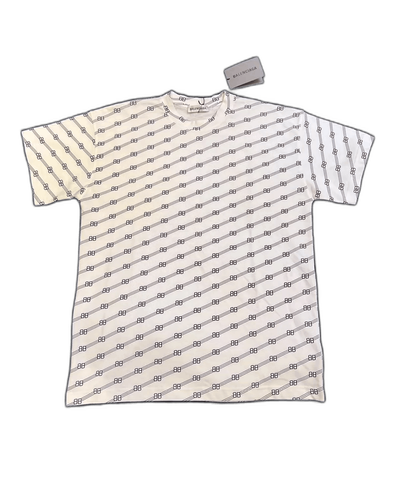 Balenciaga Balenciaga White Printed Short Sleeve Shirt Size US S / EU 44-46 / 1 - 1 Thumbnail