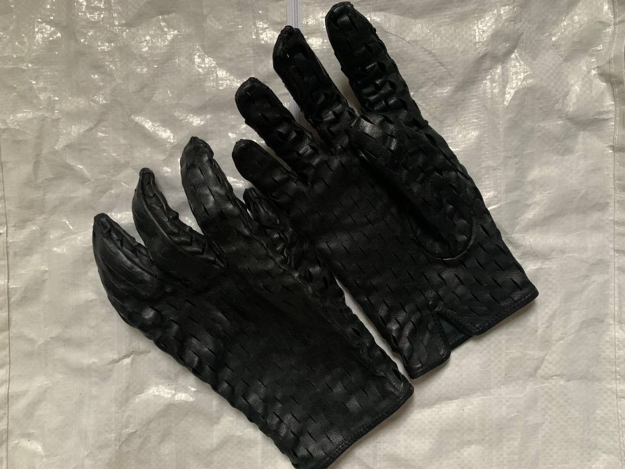 Carol Christian Poell Black Object Dyed 9 Finger Sifter Hands Gloves Size ONE SIZE - 4 Thumbnail
