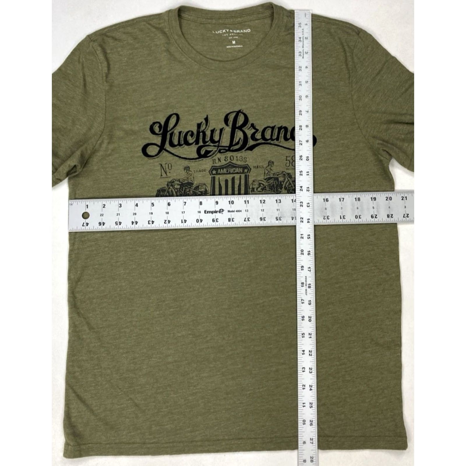 Lucky Brand Lucky Brand Motorcycle Logo Graphic T-shirt Men Medium Green Short Sleeve Size US M / EU 48-50 / 2 - 6 Thumbnail