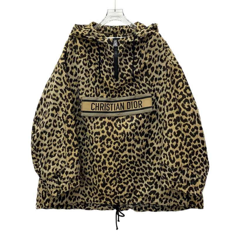 Dior Dior Brown leopard-print hooded drawstring half-zipper long Size US S / EU 44-46 / 1 - 1 Thumbnail