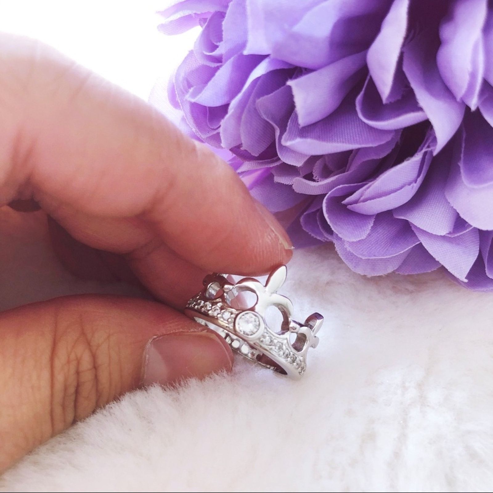 Other Sterling Silver Crown Ring Size ONE SIZE - 5 Thumbnail