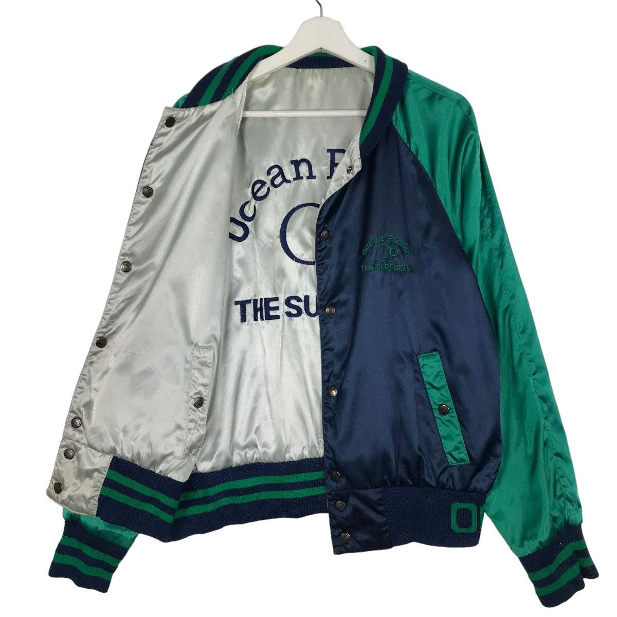 Ocean Pacific × Vintage 💥 VINTAGE 1980s OCEAN PACIFIC REVERSIBLE SATIN JACKET Size US M / EU 48-50 / 2 - 17 Thumbnail