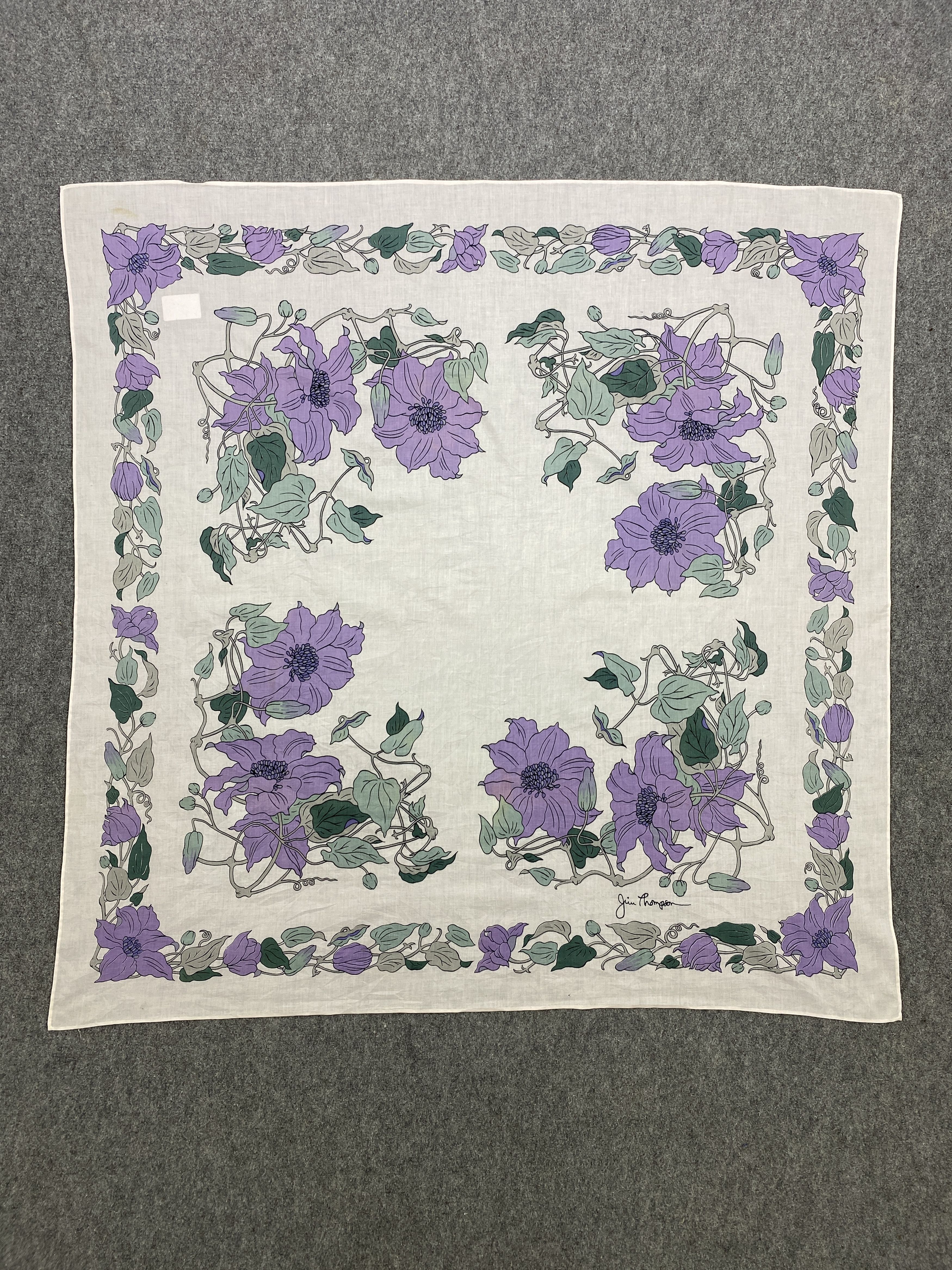 Jim Thompson Vintage Jim Thompson Floral Silk Scarf SN0108 Size ONE SIZE - 3 Thumbnail