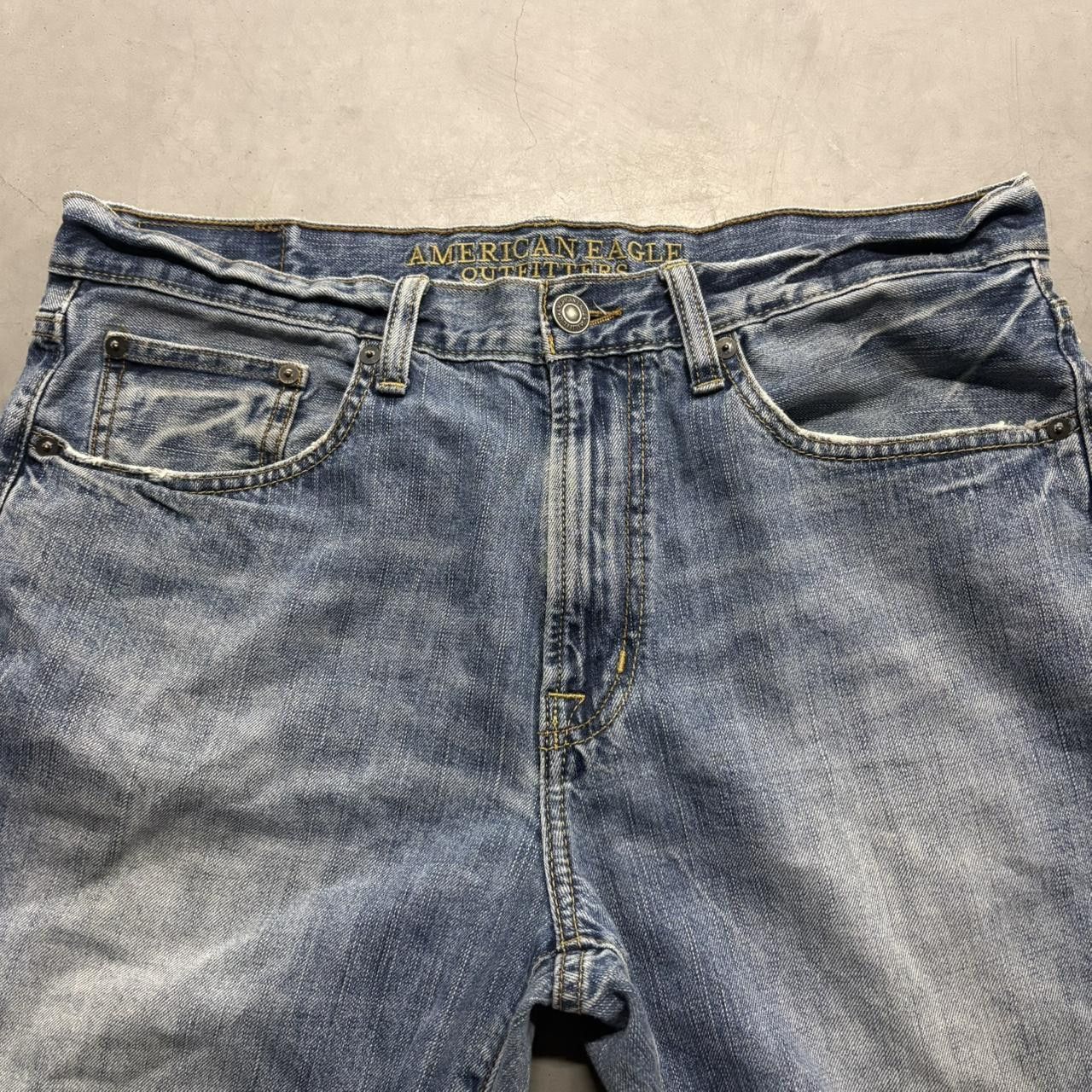 Vintage Crazy Vintage Y2K/2000s Baggy American Eagle Streetwear Workwear Style Medium Blue Wash Denim Jeans! Size US 34 / EU 50 - 2 Thumbnail