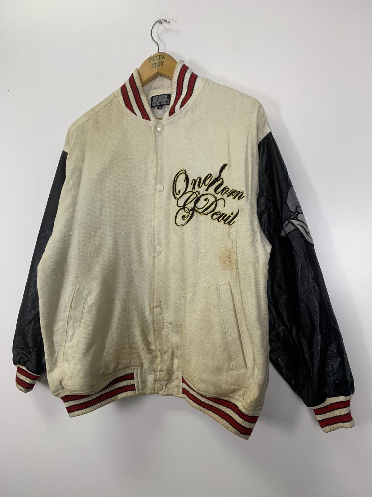 Japanese Brand × Vintage Vintage One Horn Ghost Devil Varsity Jacket Size US M / EU 48-50 / 2 - 4 Thumbnail