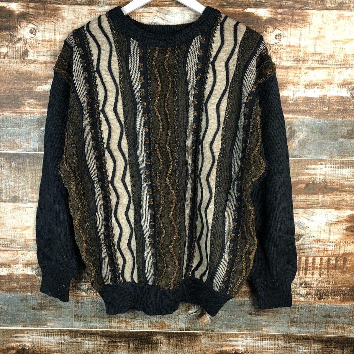 Homespun Knitwear × Japanese Brand × Vintage Aitals Zeal Black stripe Knitwear sweatshirt #A1559 Size US M / EU 48-50 / 2 - 3 Thumbnail