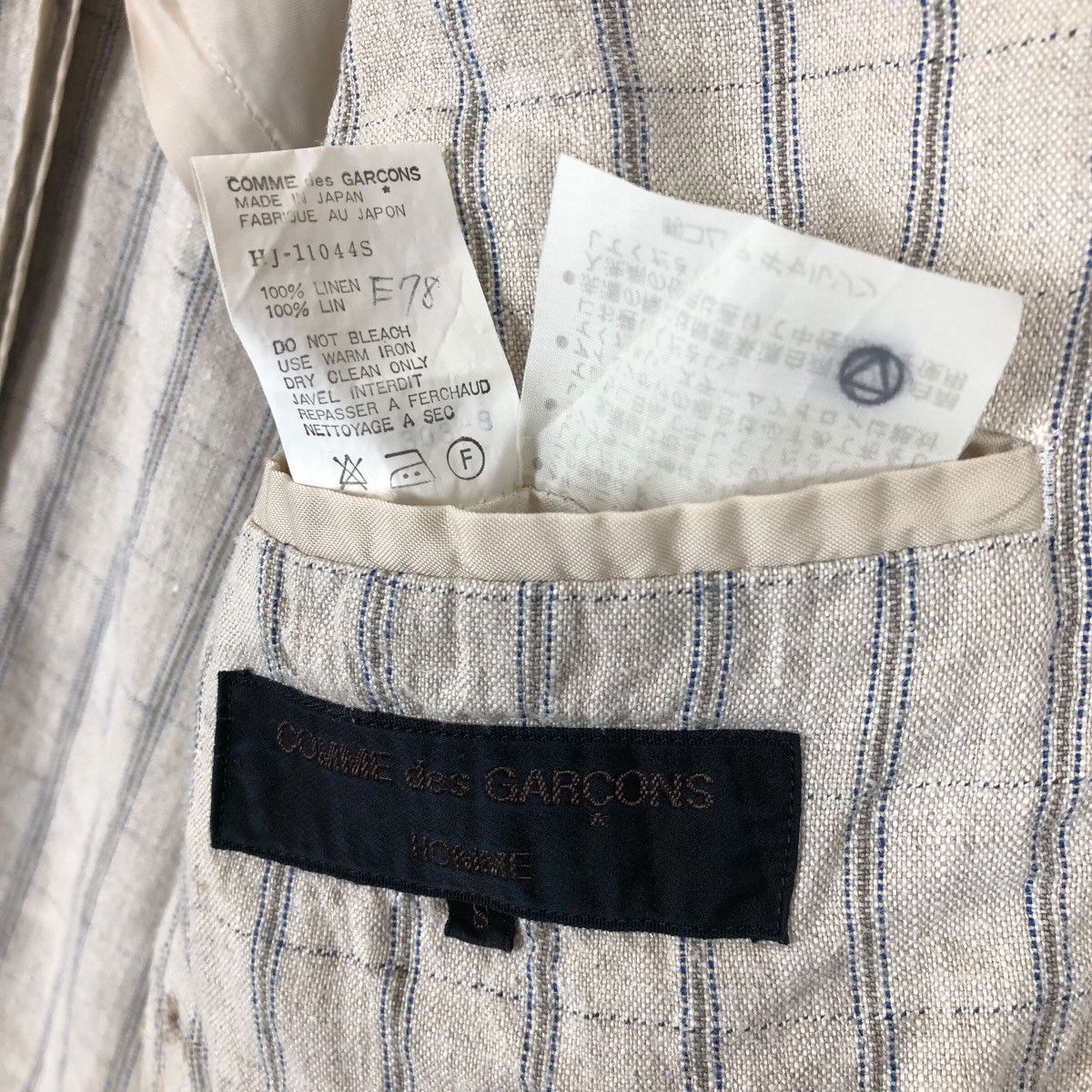 Comme des Garcons Homme Vintage Comme Des Garcons Homme S/S 1991 Linen Plaid Blazer Size US S / EU 44-46 / 1 - 9 Thumbnail