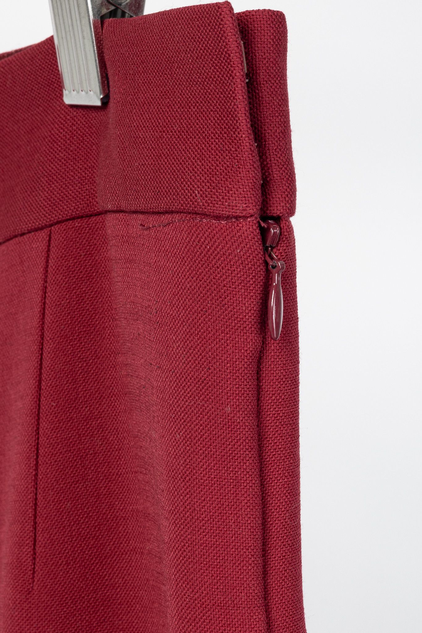 The Row The Row Red Wool Crepe-Knit Wide-Leg Trousers Size 32" / US 10 / IT 46 - 6 Thumbnail