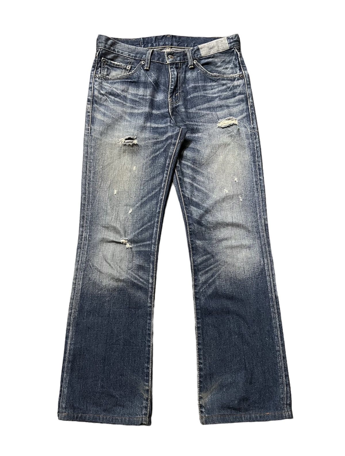 Levi's Vintage Levis 517 grunge distressed bootcut flare jeans Size US 31 - 2 Thumbnail