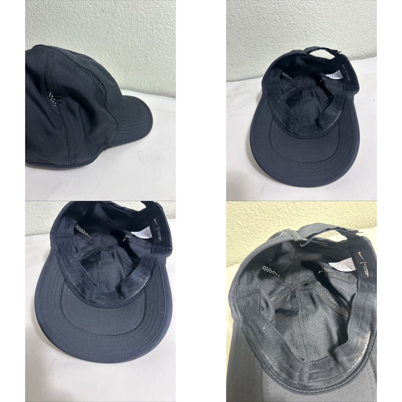 Nike NIKE Dri-Fit Feather Light Hat Cap BLACK/WHITE 679421-010 Running Tennis Logo Hat Unisex Adults Adjustable Black Mens Womens Size ONE SIZE - 9 Thumbnail
