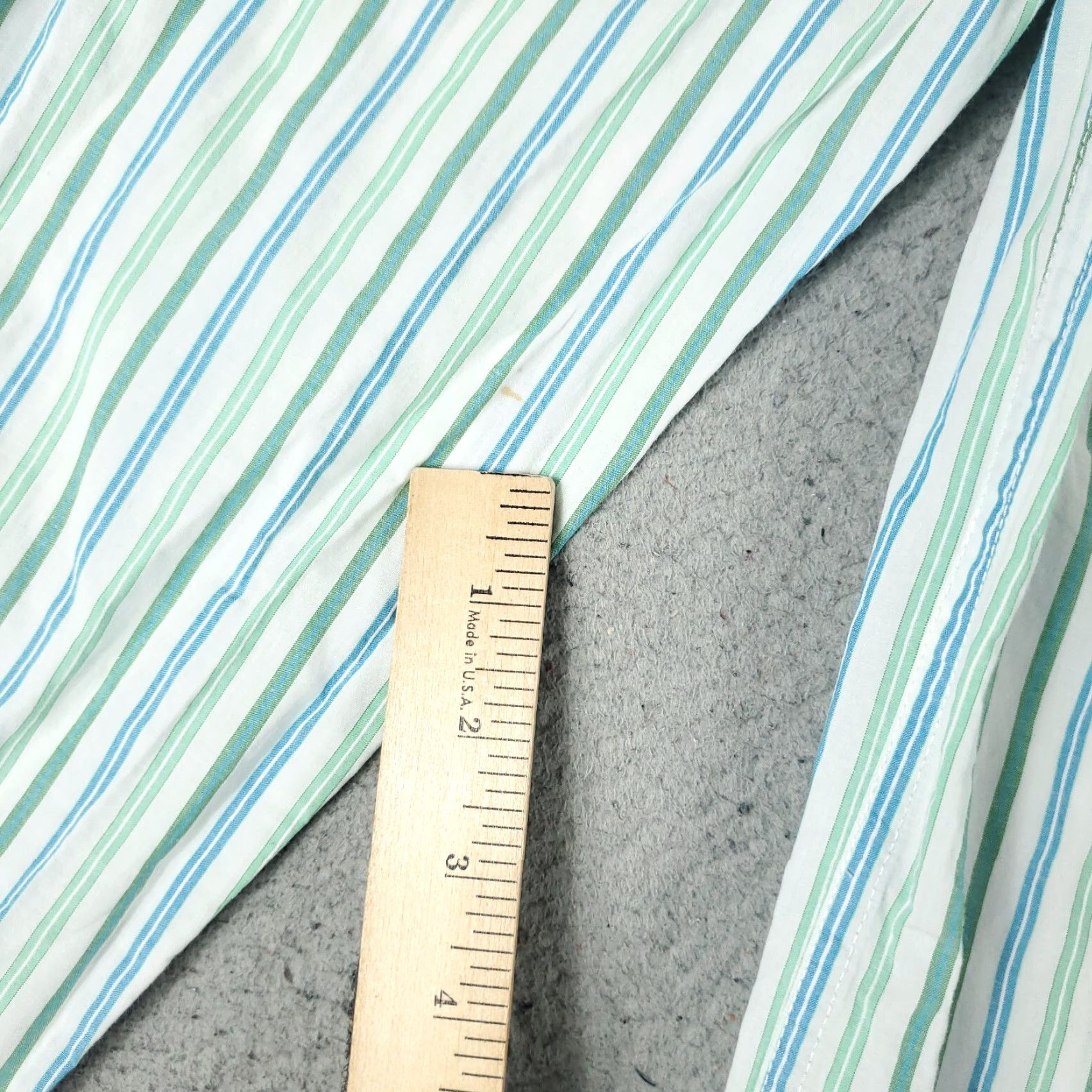 American Eagle Outfitters American Eagle Outfitters Shirt Mens Medium Green Blue Striped Collared Button-Up Long Sleeve Regular Fit Casual Business Formal Vintage No Size US M / EU 48-50 / 2 - 3 Thumbnail