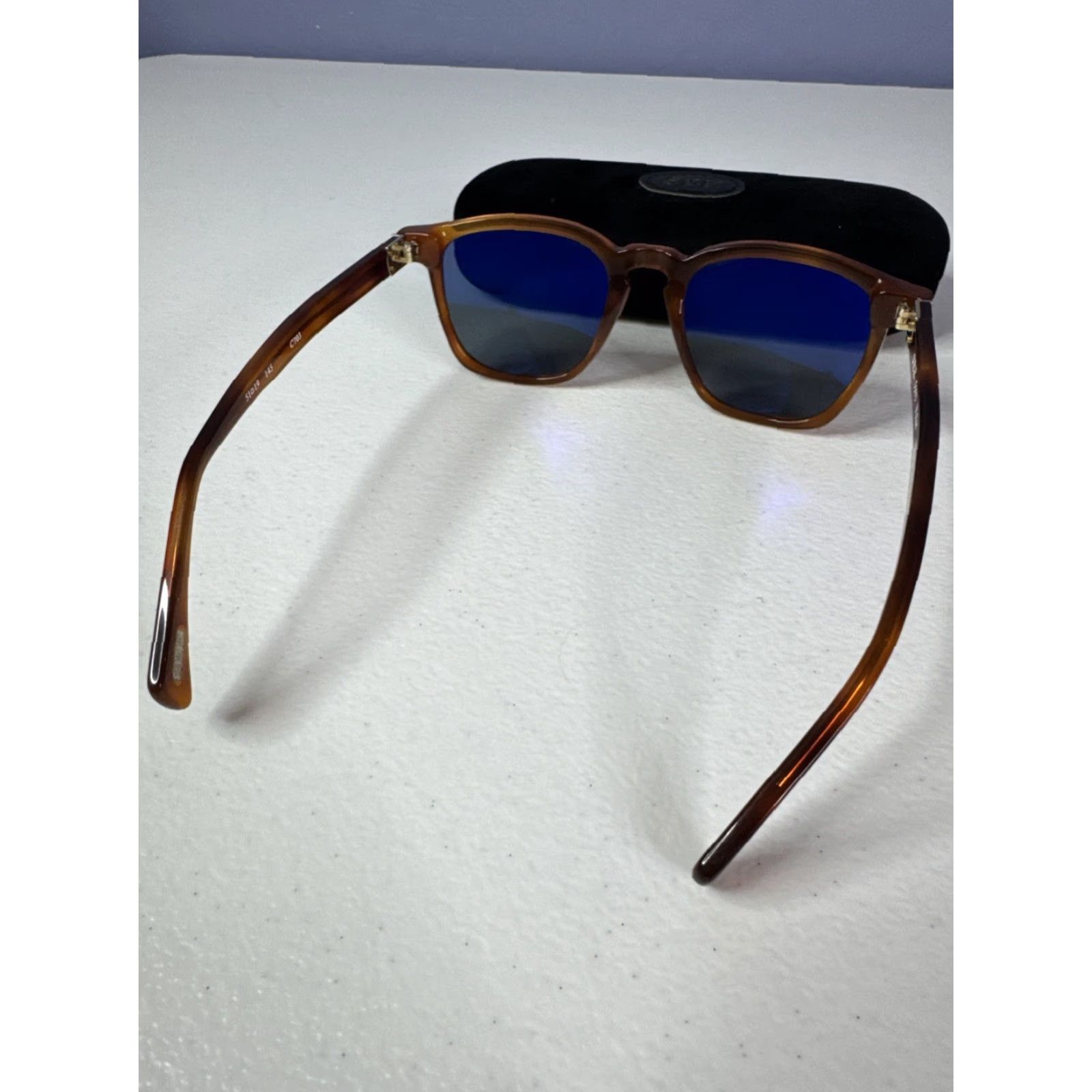 Vintage SEE Made In Italy Sunglasses Unisex Adults Tortise Frame 51 19 145 Polarized Case Cloth W Case Size ONE SIZE - 5 Thumbnail