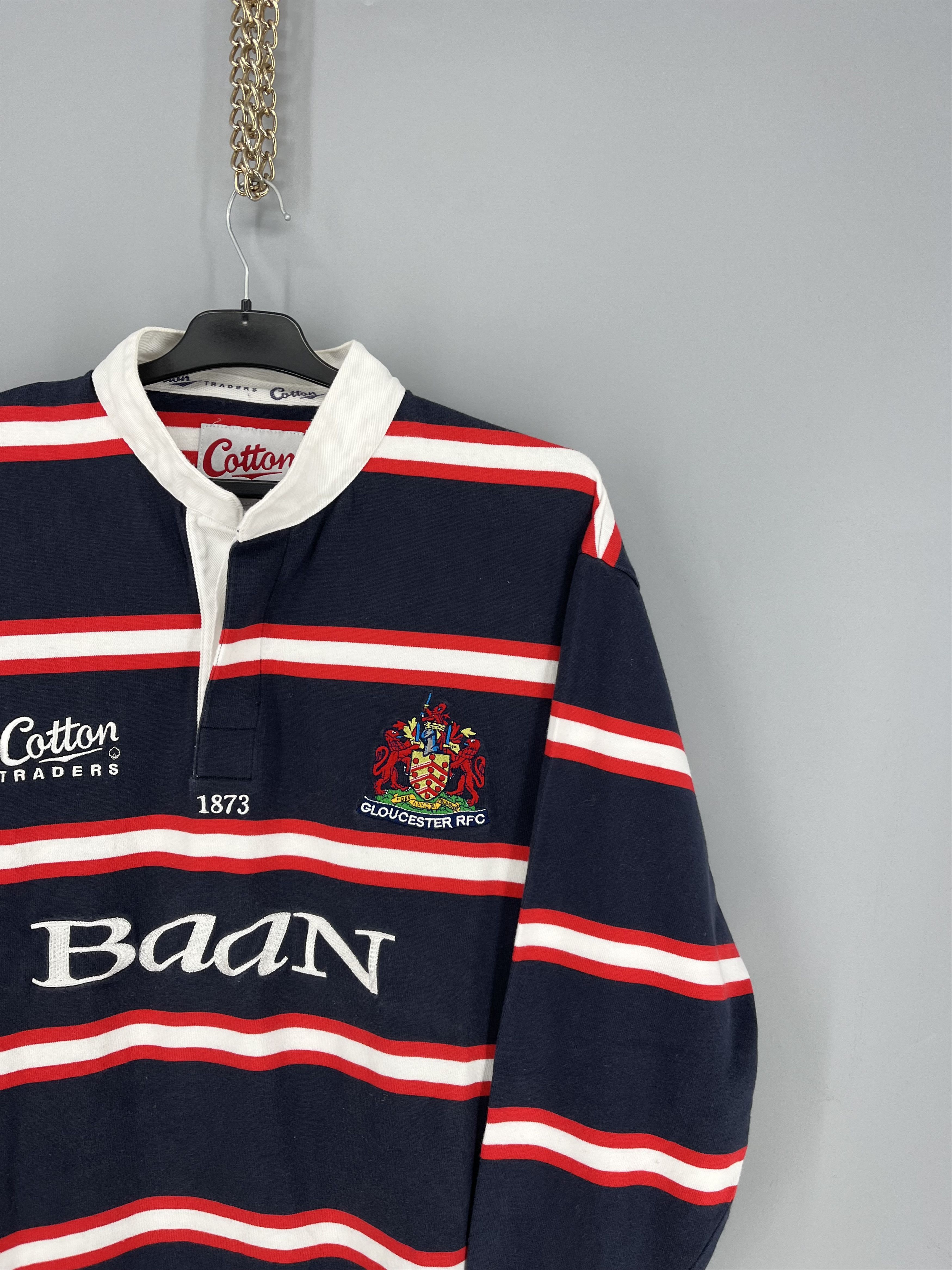 Cotton Traders 2002 2003 Gloucester Rugby Pro Away Shirt Long Sleeve Size L Size US L / EU 52-54 / 3 - 5 Thumbnail