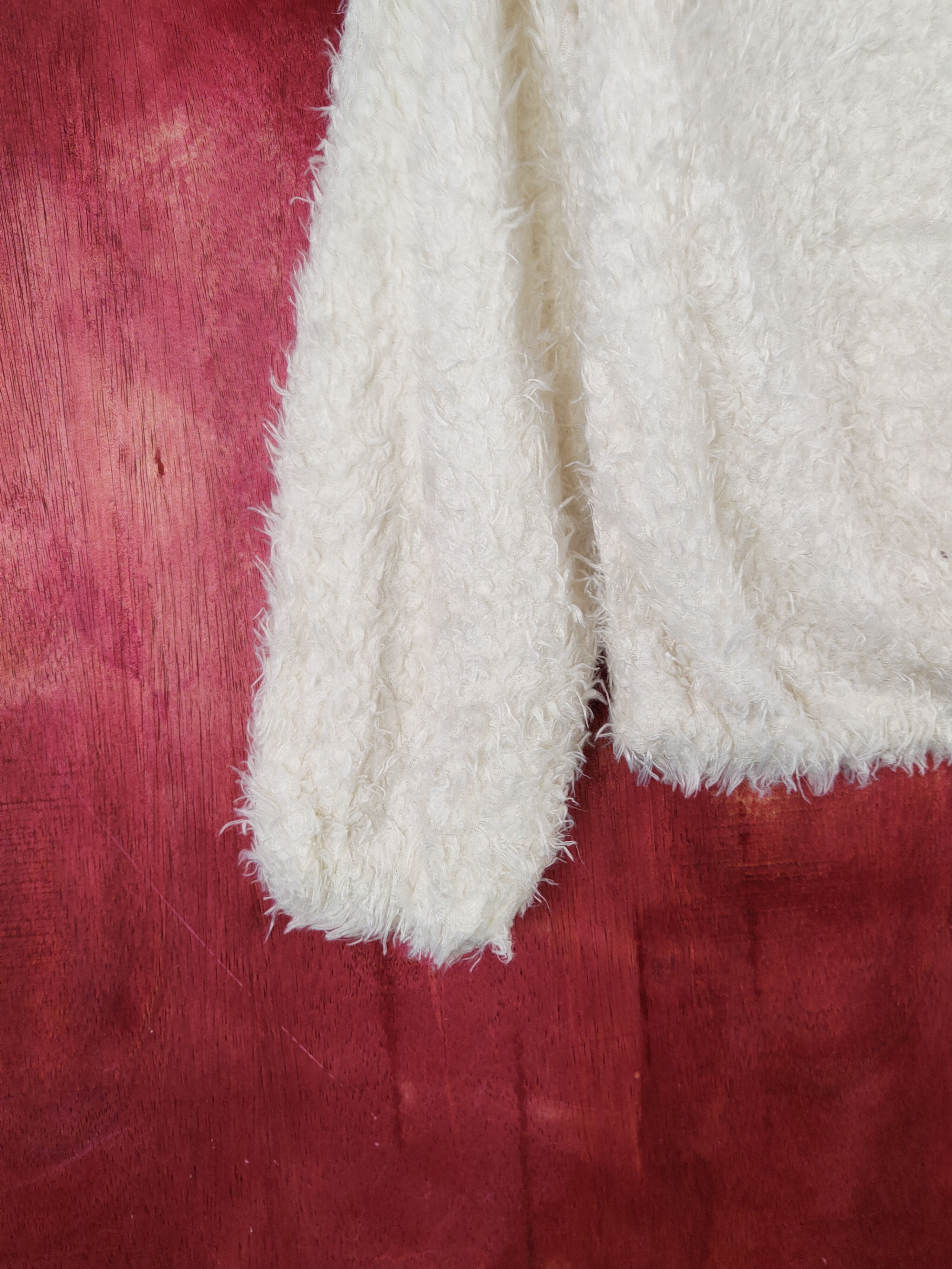 Japanese Brand × Vintage Chip Clip Ivory Shag Shaggy Fur Mohair Knitwear #S191905 Size M / US 6-8 / IT 42-44 - 4 Thumbnail