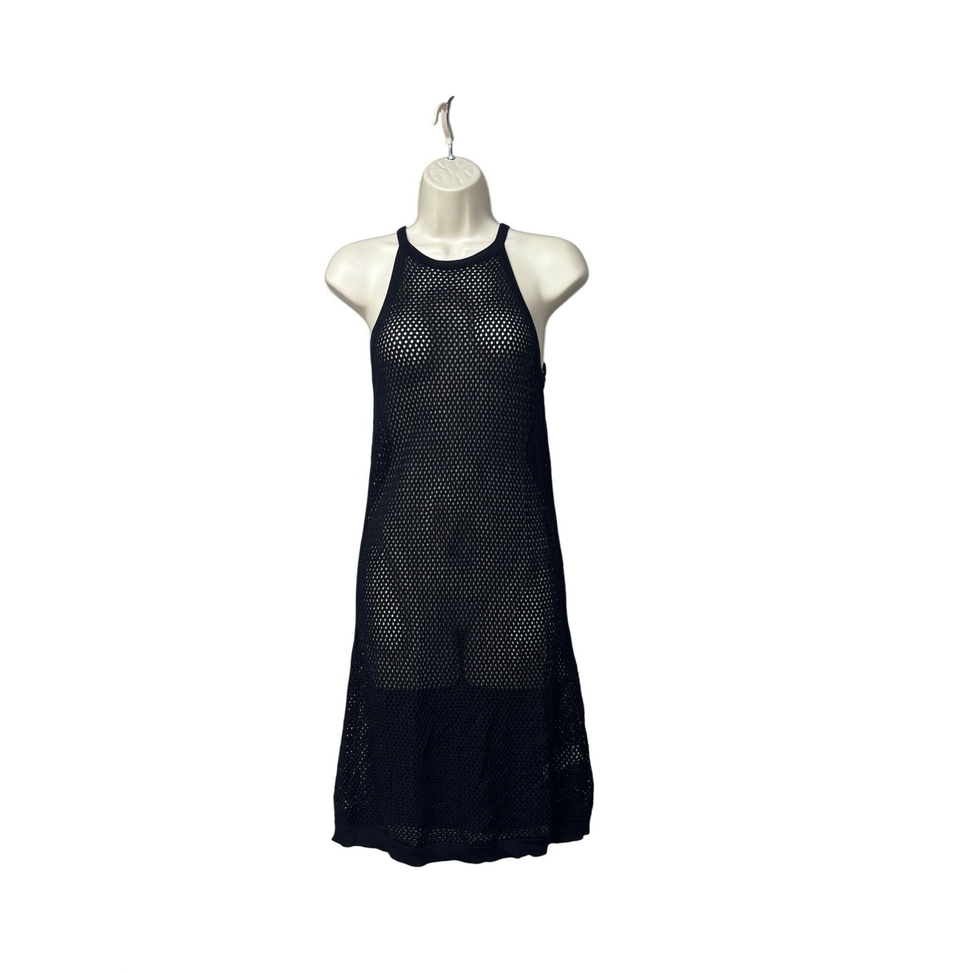 Other Tahari Womens Black Crochet Halter Cover-Up Dress, Black, Sz Size S / US 4 / IT 40 - 11 Thumbnail
